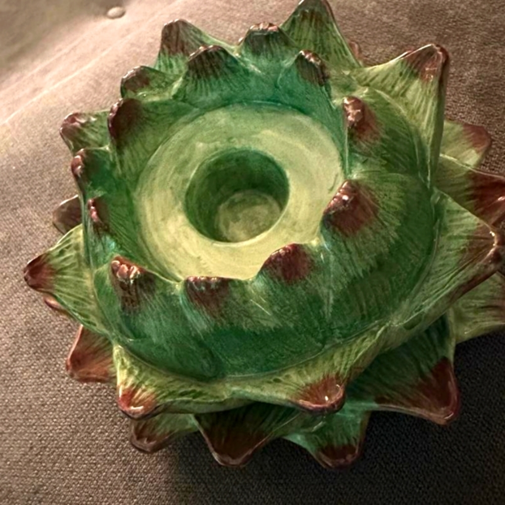 " Fitz and Floyd Classic" Vintage Artichoke Candlestick Holder